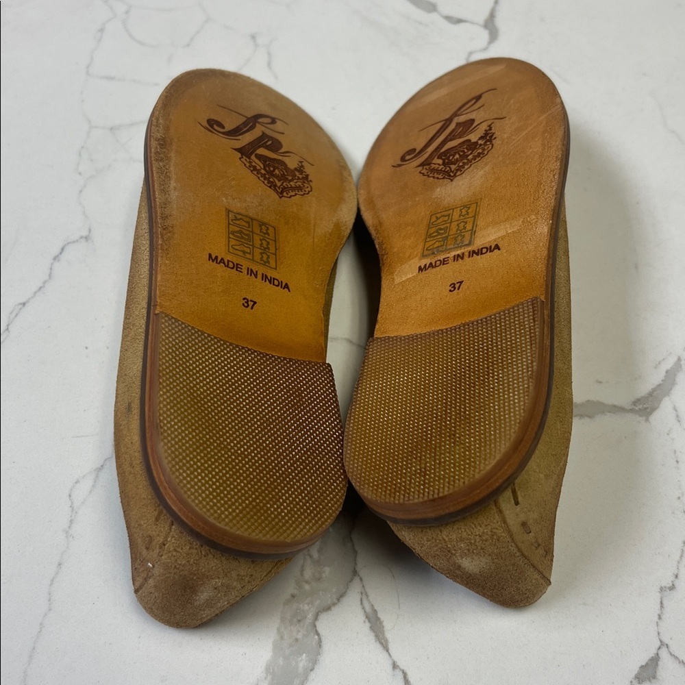 Free People Tan Rogue Oxford Slip-On Leather Sandals Open-Toe Flats Sz 7 - Picture 8 of 10